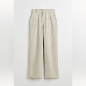 H&M WIDE LEG CORDUROY CREAM PANTS sz M